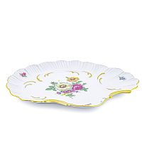 Поднос ракушка Мейсенский букет Queen's Crown