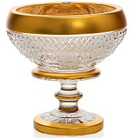 Конфетница 15см н/н хрусталь с золотом Фелиция Crystal HeArt