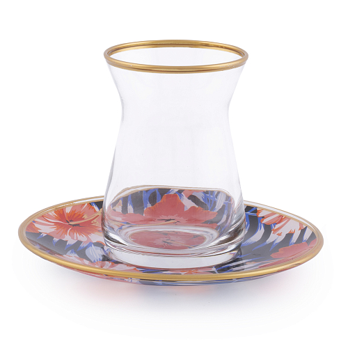 Набор армудов с блюдцами на 6 персон Набор армудов с блюдцами на 6 персон