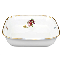 Салатник квадратный 24см 1шт Мейсенский букет Roman Gebis