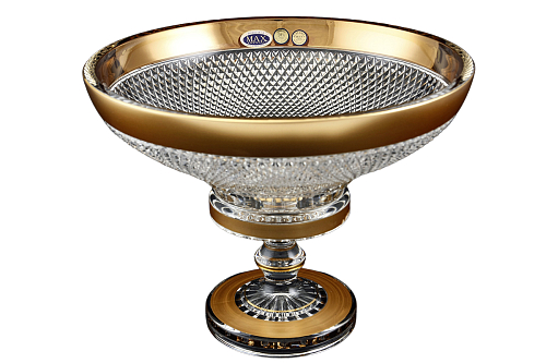 Фруктовница 305мл хрусталь с золотом Max Crystal