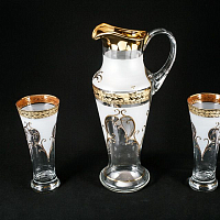 Набор 7пр графин и стаканы Версаче Х-ка с/ф золото Balvinglass