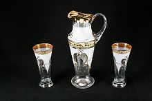 Набор 7пр графин и стаканы Версаче Х-ка с/ф золото Balvinglass