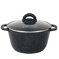 Кастрюля 3,5л с крышкой Granit black Кукмара