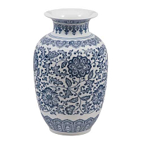Ваза матовая овальная 25см Blue & White