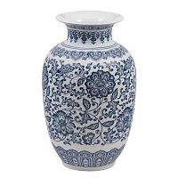 Ваза матовая овальная 25см Blue & White