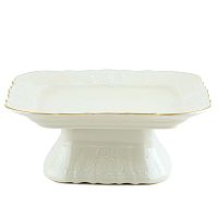 Поднос 26см на ножке Белый узор слоновая кость Bernadotte