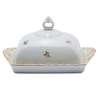 Масленка с крышкой Мелкие цветы широкая кайма слонов/к Jeremy