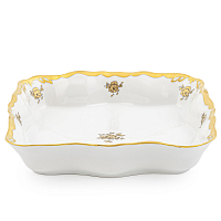 Салатник 19см квадратный 1шт Золотая Роза Queen's Crown