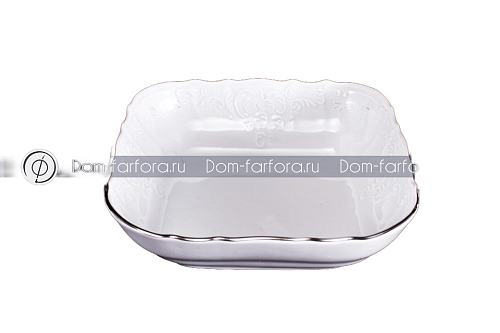 Салатница квадратная 16см Платиновый узор Bernadotte