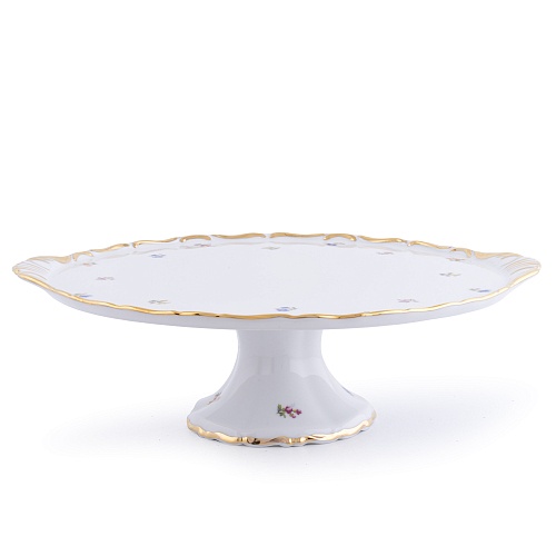 Тортница на ножке 1шт Мелкие цветы Широкая кайма