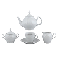 Сервиз чайный 6пер15пр (ведерко) Платиновый узор Bernadotte