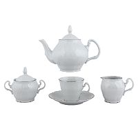 Сервиз чайный 6пер15пр (ведерко) Платиновый узор Bernadotte