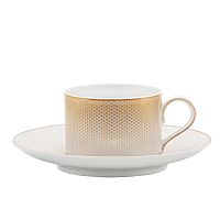 Набор чайных пар 6шт Deluxe Shape Rio White Gold Falkenporzellan 