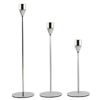 Набор подсвечников 3шт высокие серебро