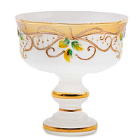 Конфетница 13см золото белый фон Star Crystal 