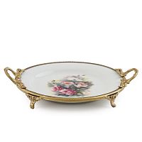 Блюдо круглое бронза 24*19*2см Розы Paniz