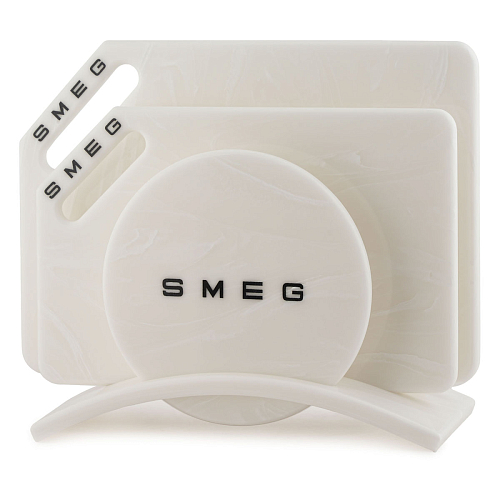 Smeg набор досок 3ки  мрамор белый круг