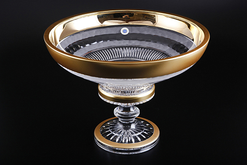 Фруктовница 35,5см хрусталь с золотом Филиция