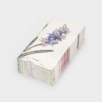Салфетки бумажные, 33х33 см, 20 шт, прямоугольные, белые, Цветы, Bouquet