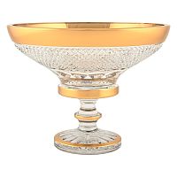 Конфетница 20см н/н хрусталь с золотом Фелиция Crystal HeArt