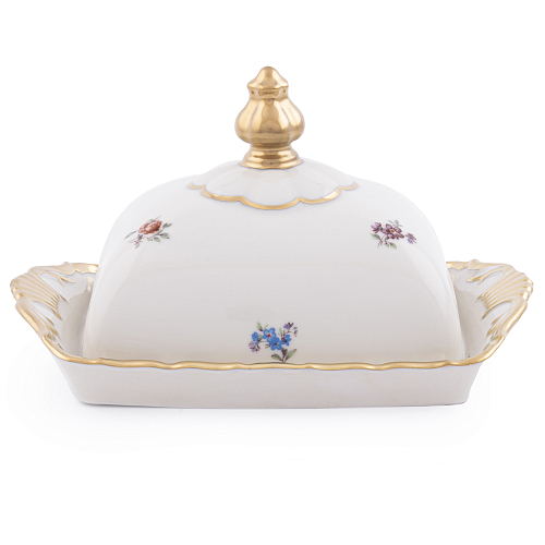 Масленка Мейсенский цветок слоновая кость Аристократ Queen's Crown