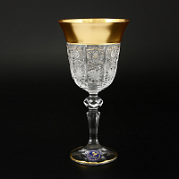 Набор фужеров 220мл 6шт хрусталь с золотом Снежинка Crystal HeArt