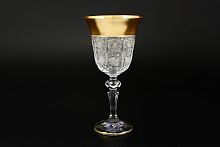 Набор фужеров 220мл 6шт хрусталь с золотом Снежинка Crystal HeArt