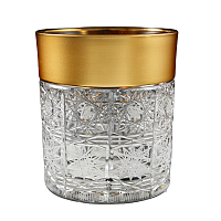 Набор стаканов 320мл 6шт хрусталь с золотом Снежинка Crystal HeArt