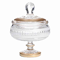 Конфетница с крышкой 16.5см н/н 1шт хрусталь с золотом Moser Crystal HeArt