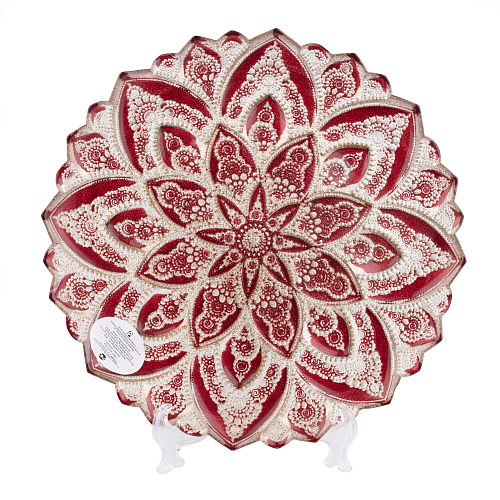 Блюдо 33,4см Ксения (красное) в подар.уп