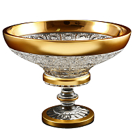 Фруктовница 25см н/н хрусталь с золотом Снежинка Crystal HeArt