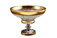 Фруктовница 25см н/н хрусталь с золотом Снежинка Crystal HeArt