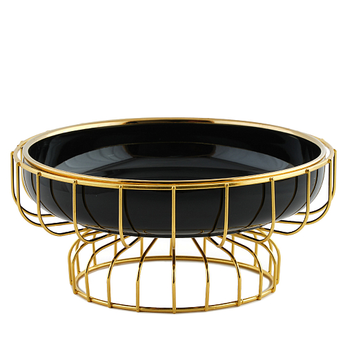 Блюдо круглое 23см на ножке черный