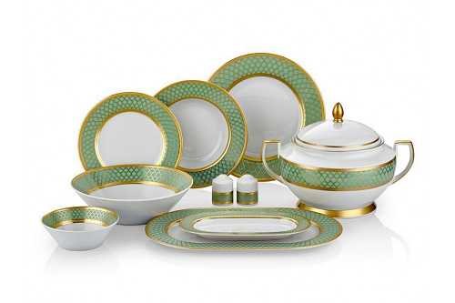 Сервиз столовый 6пер 26пр Valencia Seladon Gold Falkenporzellan