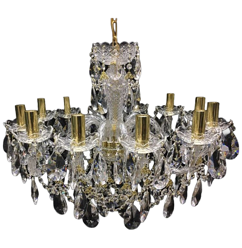 Люстра 12 рожковая золотые плафоны 4050 Люстра 12 рожковая золотые плафоны 4050