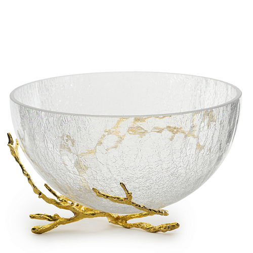 Конфетница 22см на ножке Битое стекло Золото Конфетница 22см на ножке Битое стекло Золото