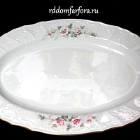 Блюдо овальное 36см Серая роза ZL Bernadotte