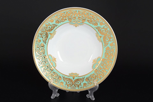 Набор тарелок 23,5см глубоких 6шт Natalia Seladon Gold Набор тарелок 23,5см глубоких 6шт Natalia Seladon Gold