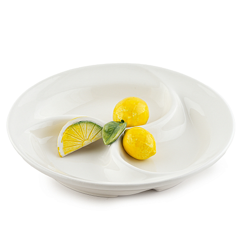 Кабаретница 3 секции 24см круглая Лимон Annaluma