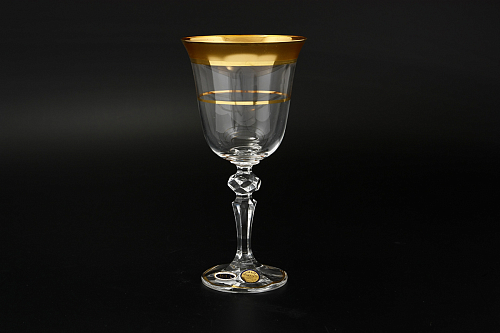 Набор фужеров 220мл 6шт Матовая полоса золото