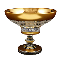 Конфетница 15см н/н  хрусталь с золотом Moser Crystal HeArt