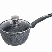 Ковш 1,7л с ручкой и стекл крышкой Premium grey Мечта