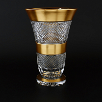 Ваза 30см хрусталь с золотом Фелиция Crystal HeArt