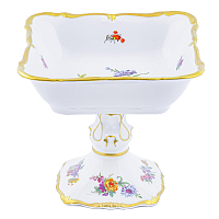 Салатник 21см квадратный глубокий н/н Мейсенский букет Queen's Crown