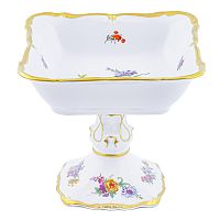 Салатник 21см квадратный глубокий н/н Мейсенский букет Queen's Crown