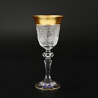 Набор фужеров 60мл 6шт хрусталь с золотом Снежинка Crystal HeArt