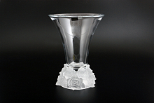 Ваза 25,5см Розы белая ножка Crystalite Bohemia
