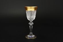 Набор фужеров 60мл 6шт хрусталь с золотом Снежинка Crystal HeArt