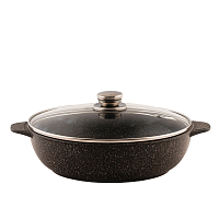 Жаровня 26см с крышкой Гранит Мегалит Кукмара